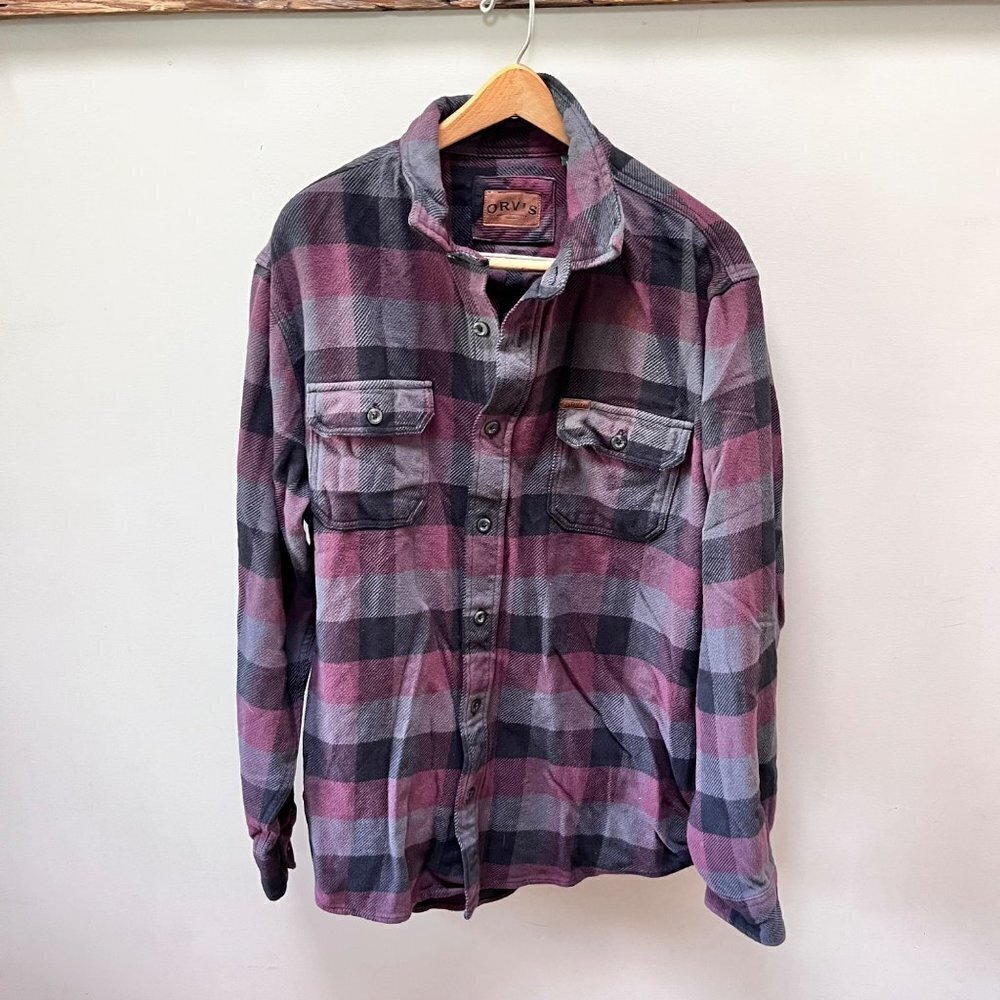 Orvis Heavy Duty Plaid Flannel Shirt/Jacket- Size‎ L